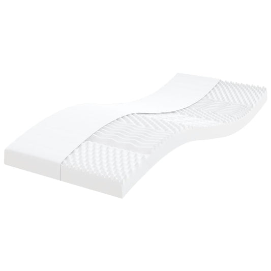 Matelas mousse blanc 100x200 cm 7 zones dureté 20 ILD