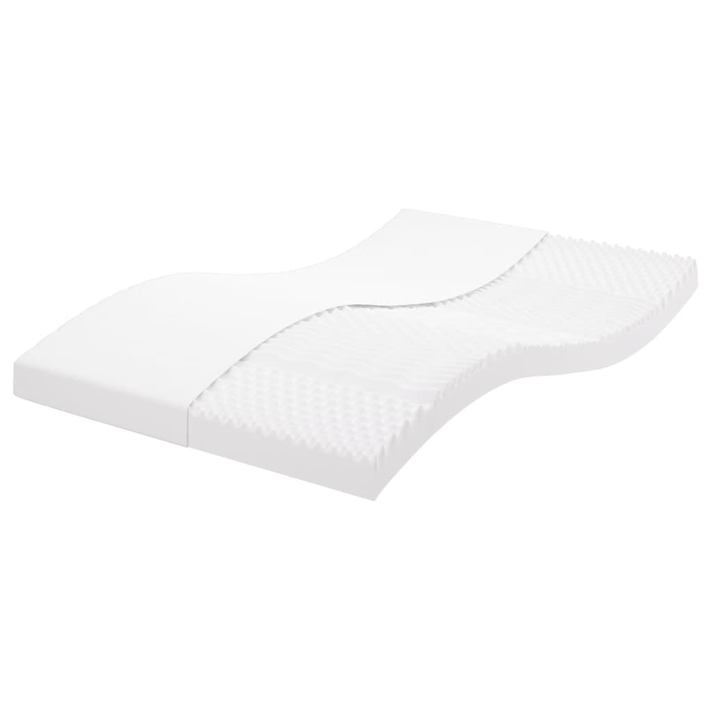 Matelas mousse blanc 140x190 cm 7 zones dureté 20 ILD