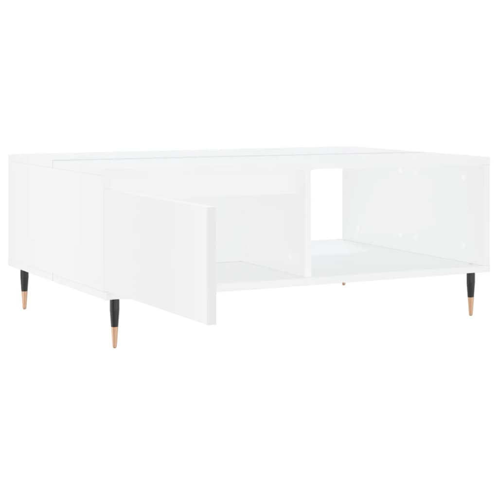 Table basse blanche 90x60x35 cm en bois