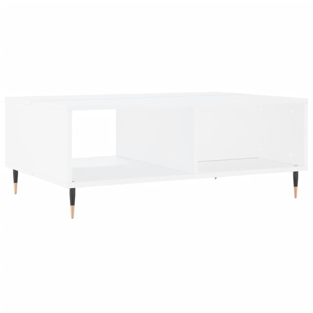 Table basse blanche 90x60x35 cm en bois