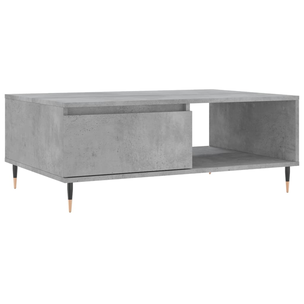 Table basse gris béton 90x60x35 cm en bois