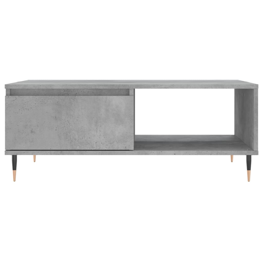 Table basse gris béton 90x60x35 cm en bois