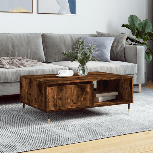 Coffee table smoked oak 90x60x35 cm wood material