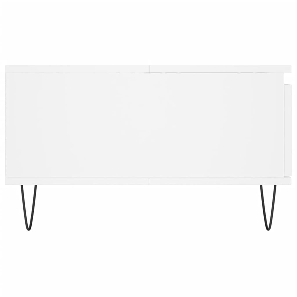 Table basse blanche 90x60x35 cm en bois