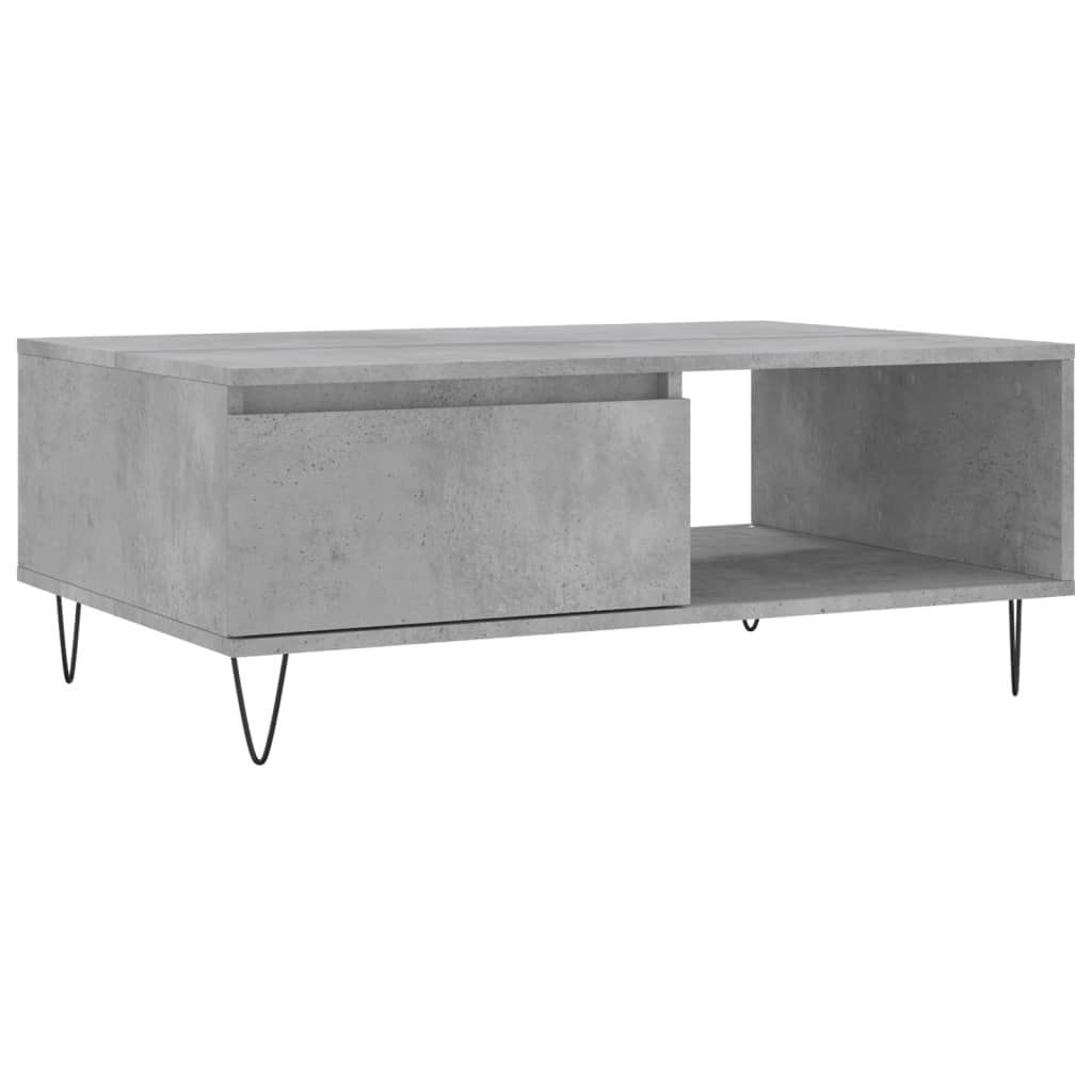 Table basse gris béton 90x60x35 cm en bois