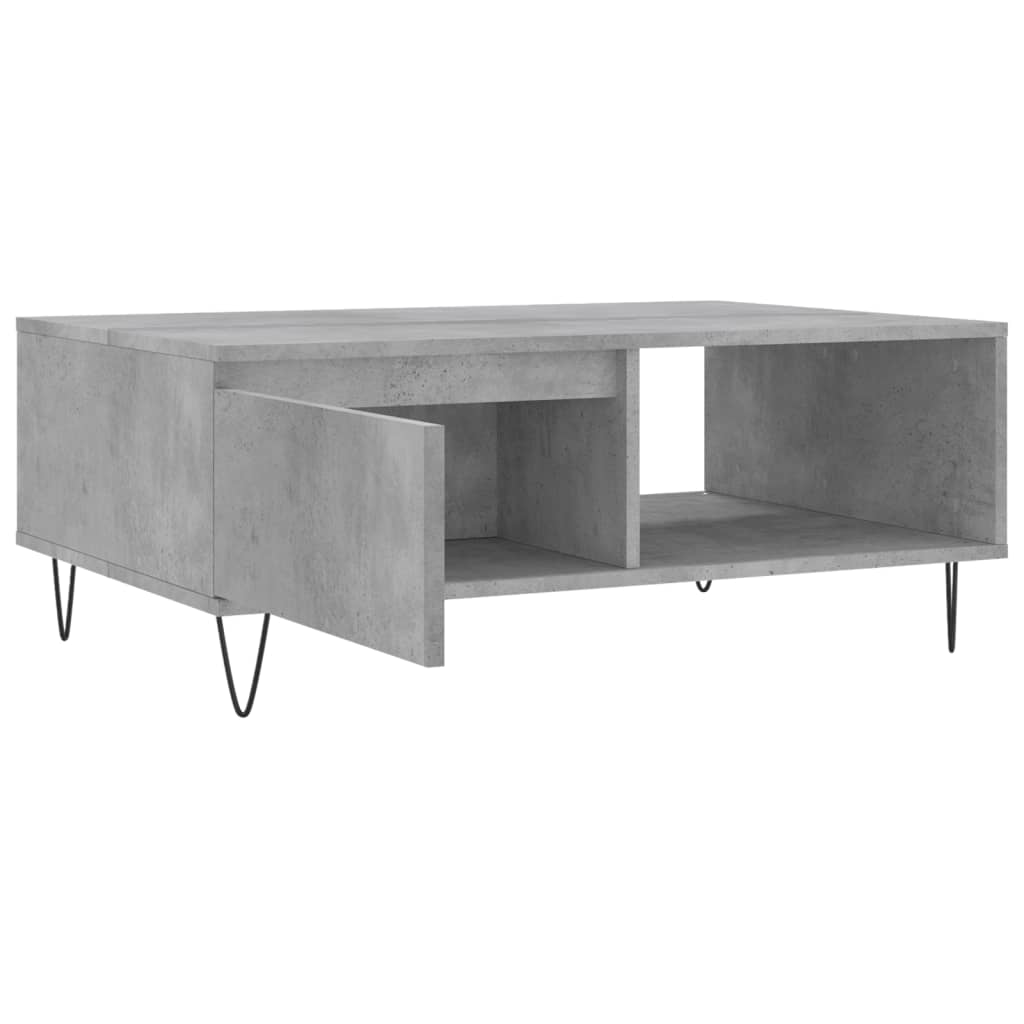 Table basse gris béton 90x60x35 cm en bois