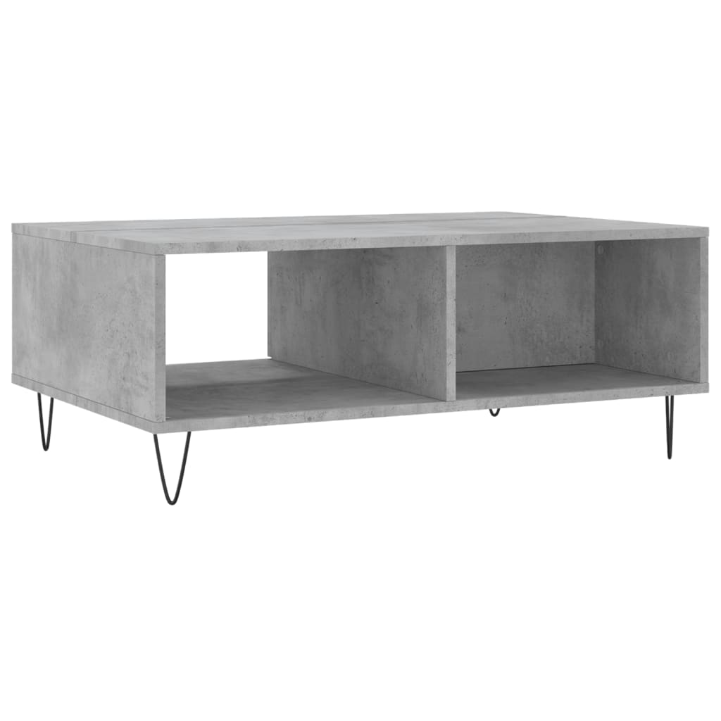 Table basse gris béton 90x60x35 cm en bois