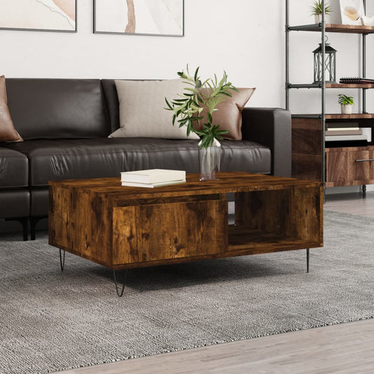 Coffee table smoked oak 90x60x35 cm wood material