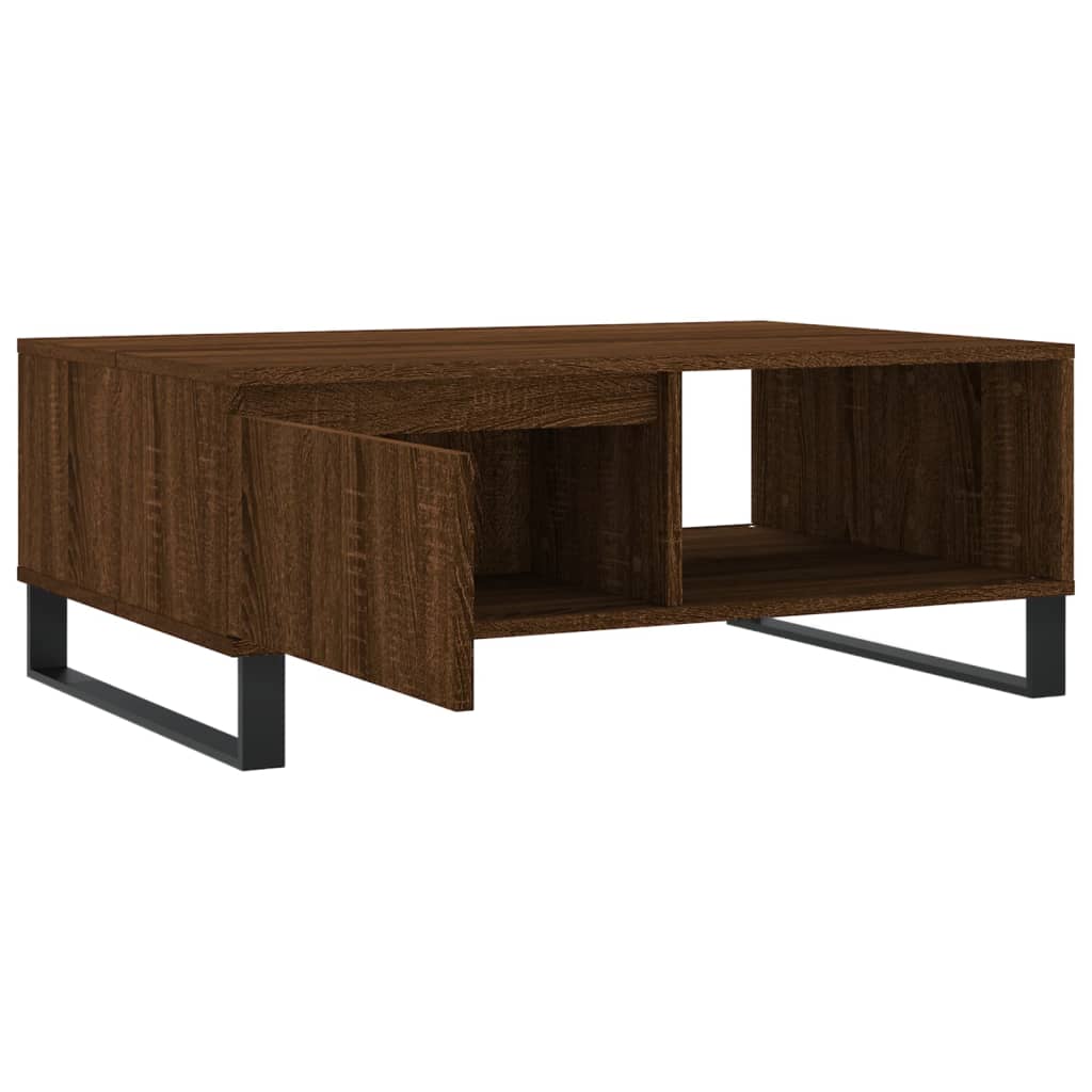 Table basse aspect chêne marron 90x60x35 cm en bois