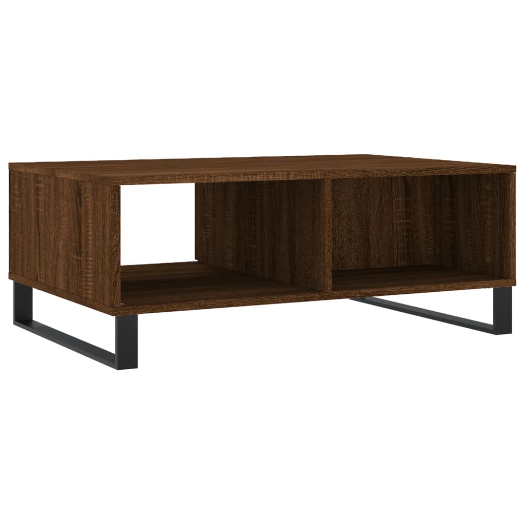 Table basse aspect chêne marron 90x60x35 cm en bois