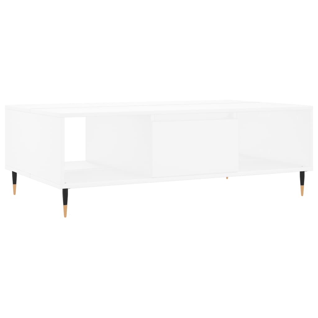 Table basse blanche 104x60x35 cm en bois