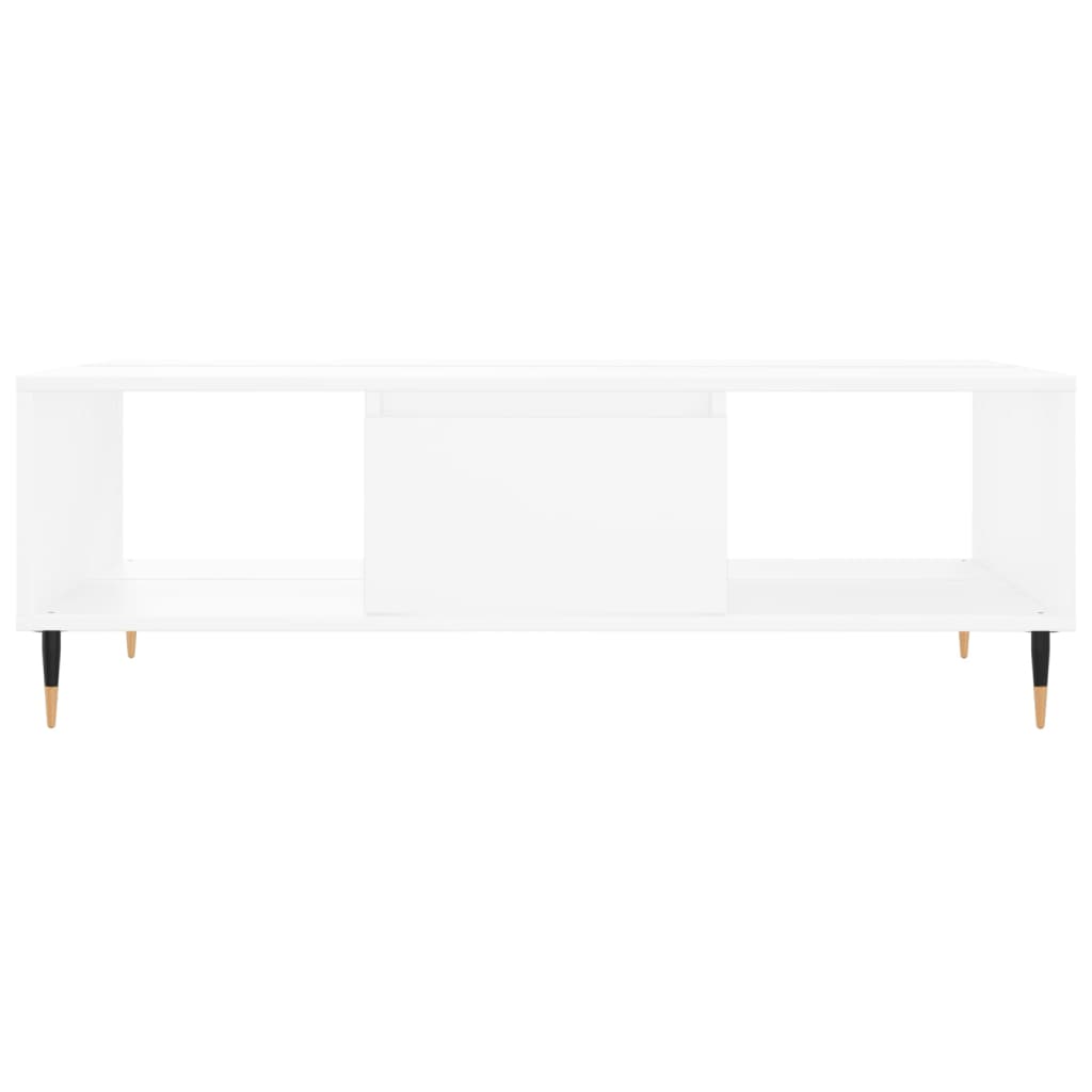 Table basse blanche 104x60x35 cm en bois