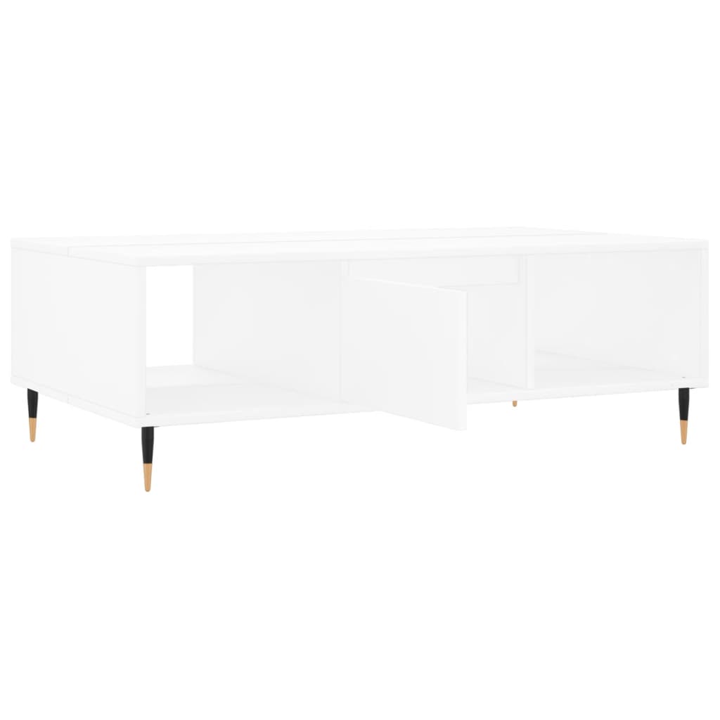 Table basse blanche 104x60x35 cm en bois