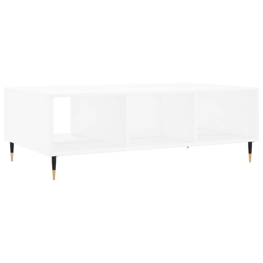 Table basse blanche 104x60x35 cm en bois