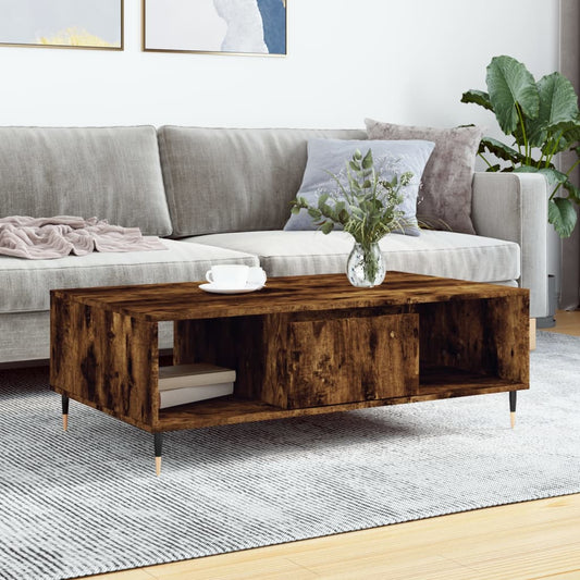 Coffee table smoked oak 104x60x35 cm wood material