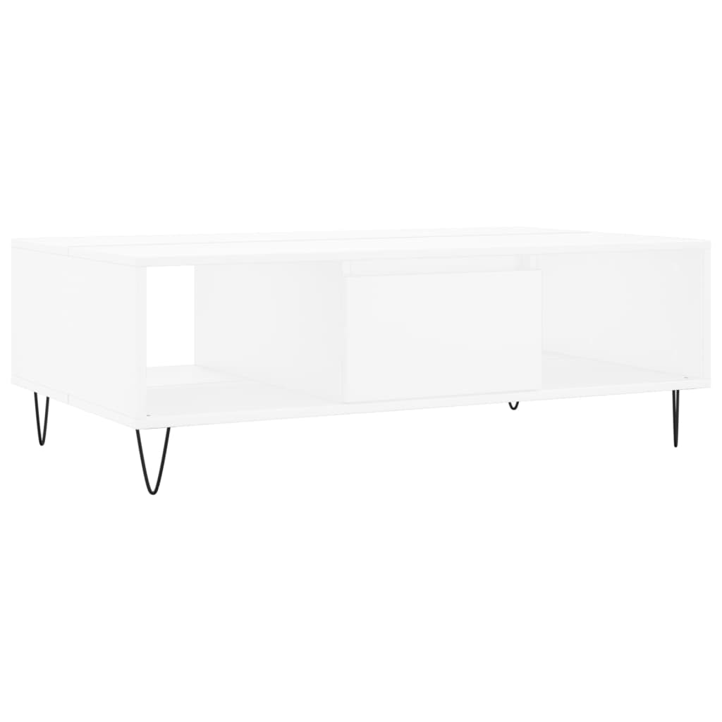 Table basse blanche 104x60x35 cm en bois