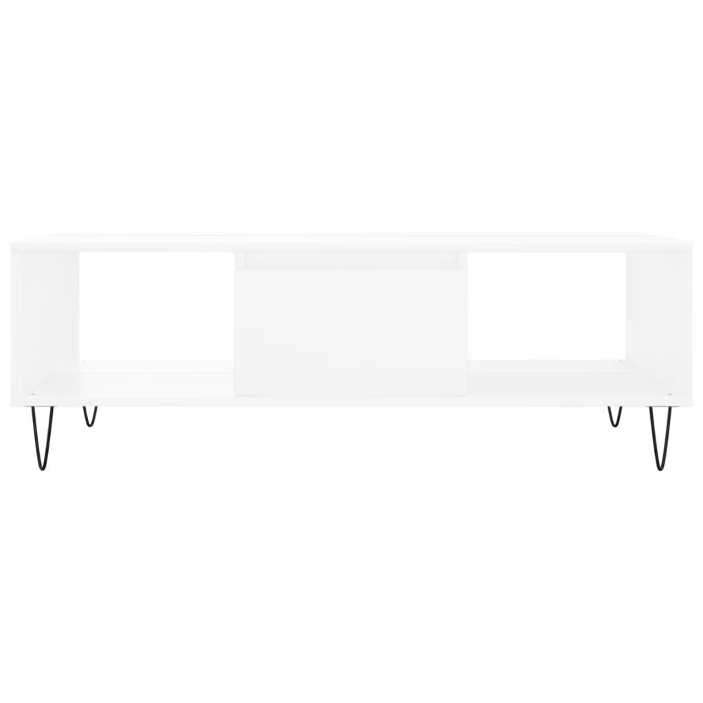 Table basse blanche 104x60x35 cm en bois