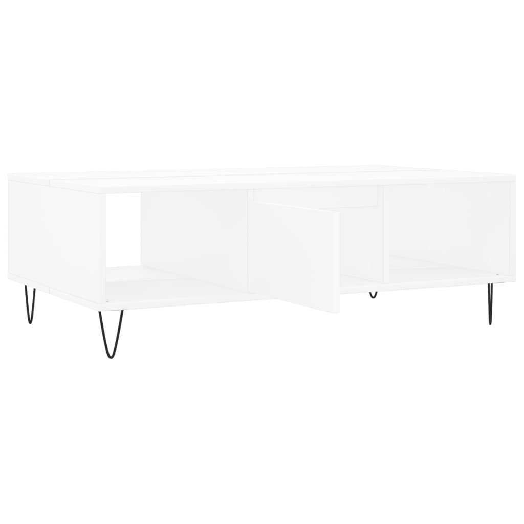 Table basse blanche 104x60x35 cm en bois