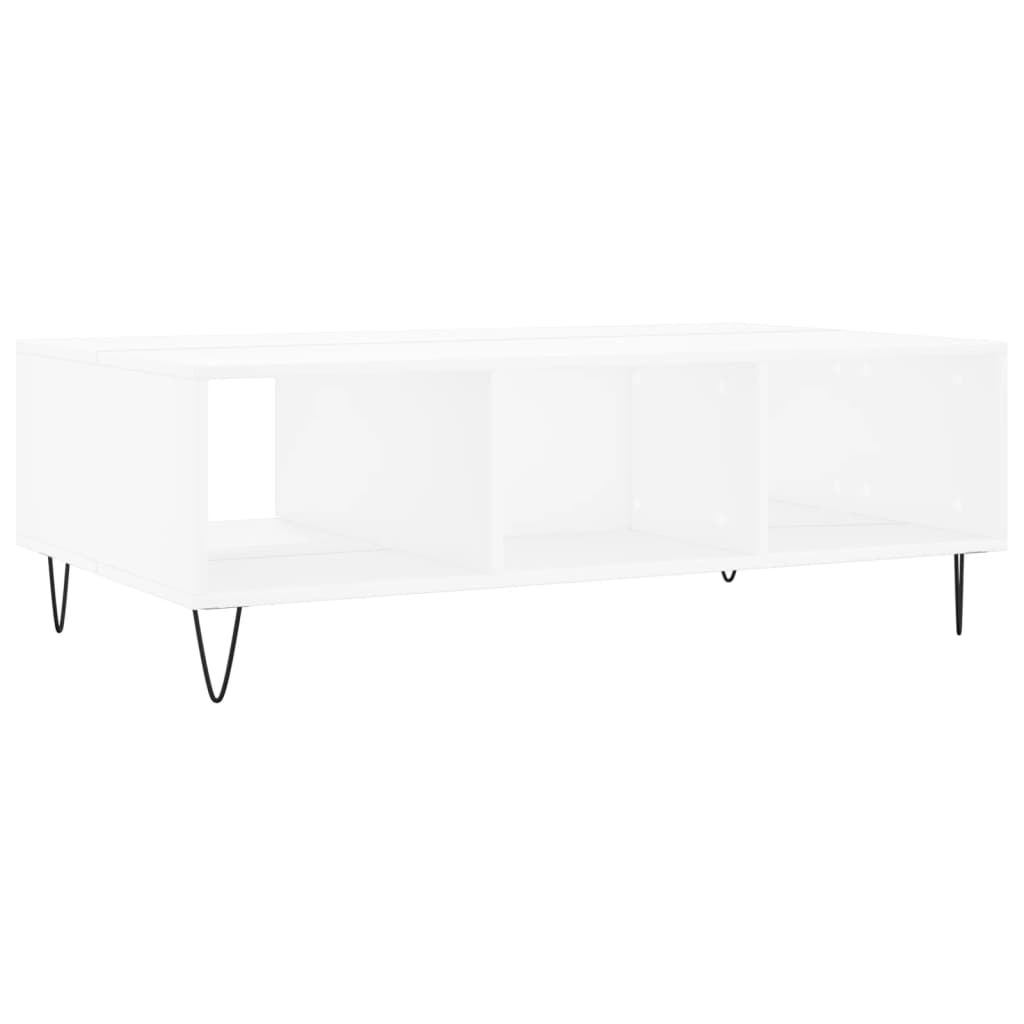 Table basse blanche 104x60x35 cm en bois