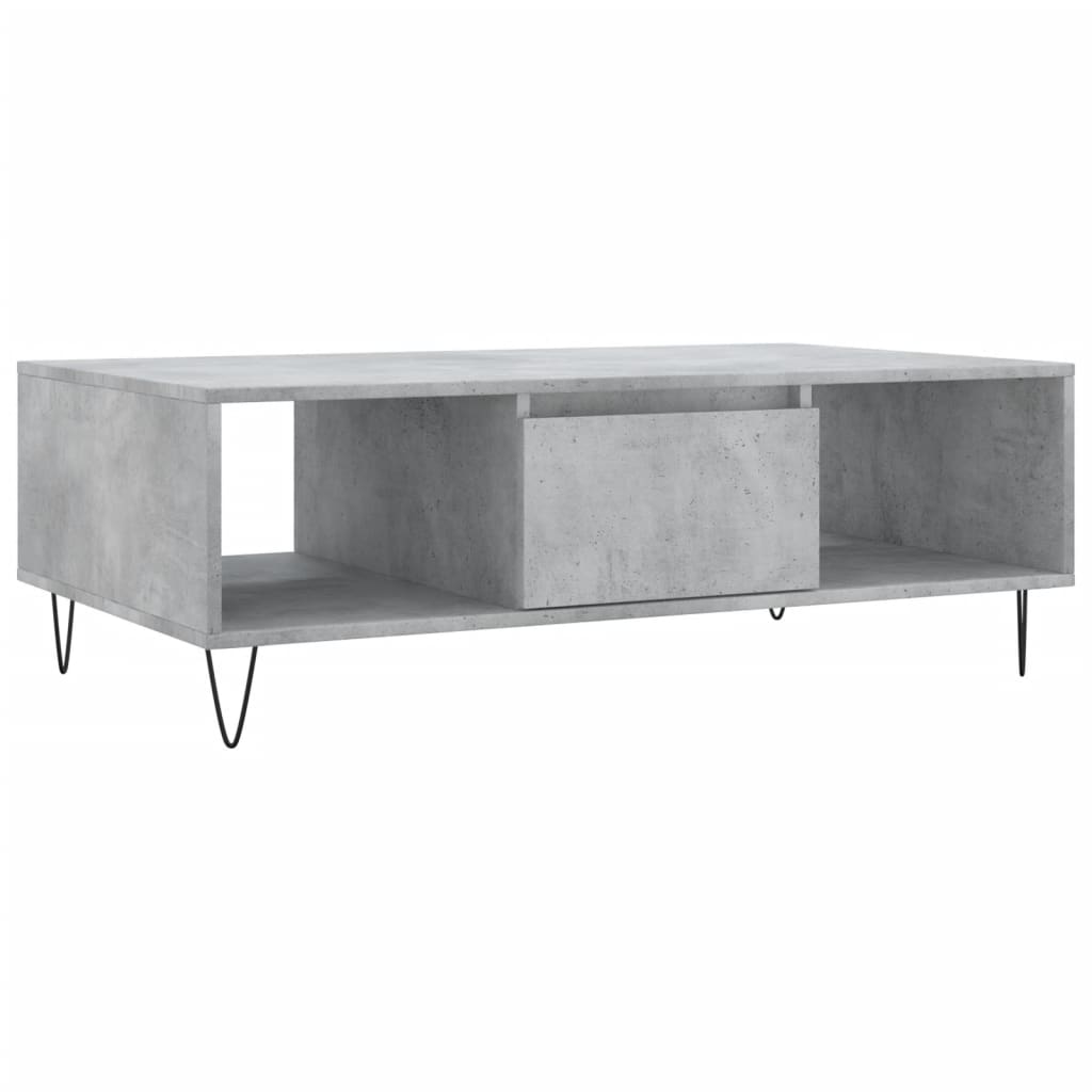 Table basse gris béton 104x60x35 cm en bois