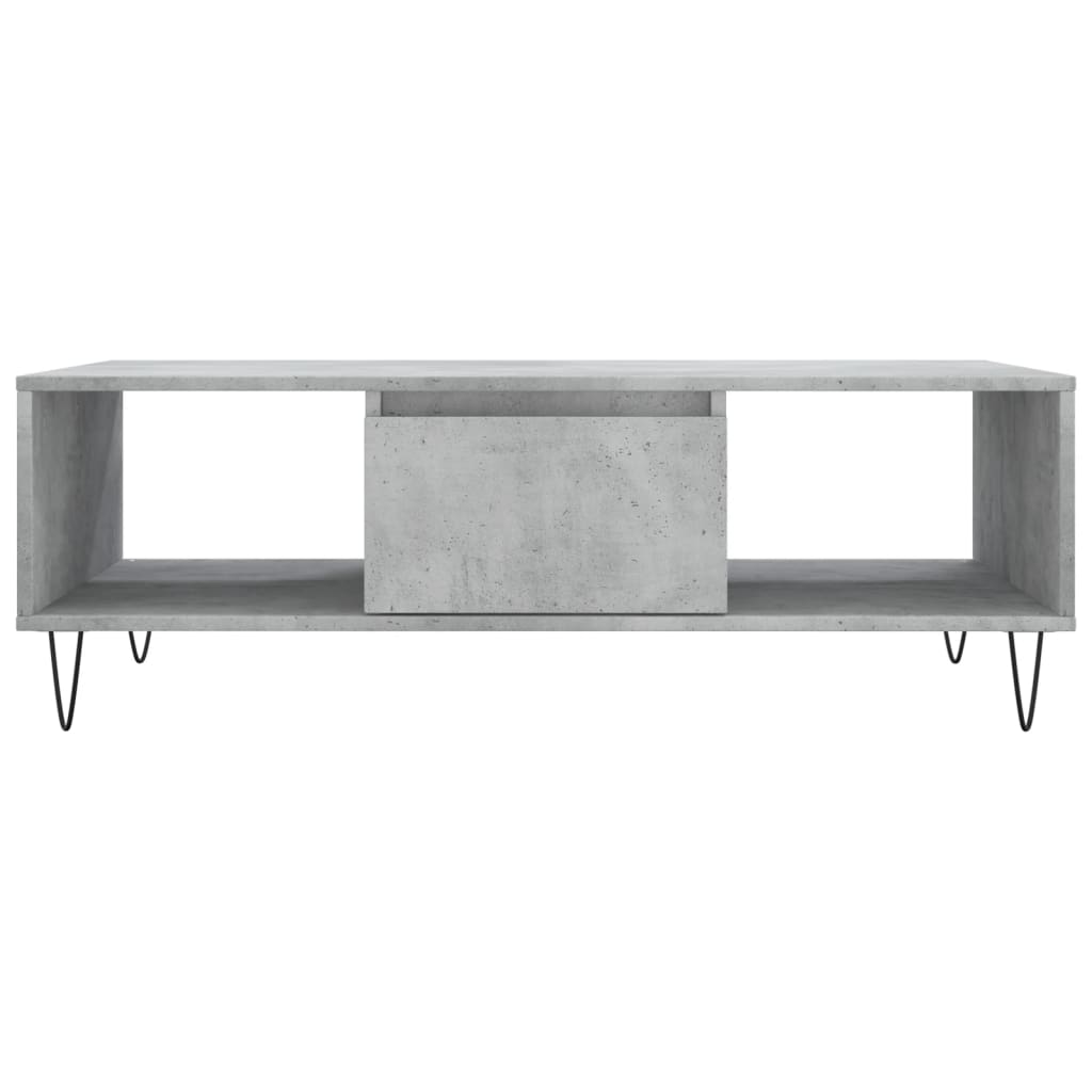 Table basse gris béton 104x60x35 cm en bois