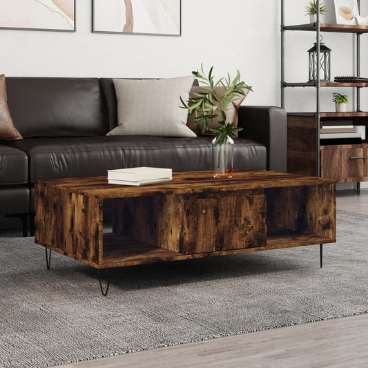 Coffee table smoked oak 104x60x35 cm wood material