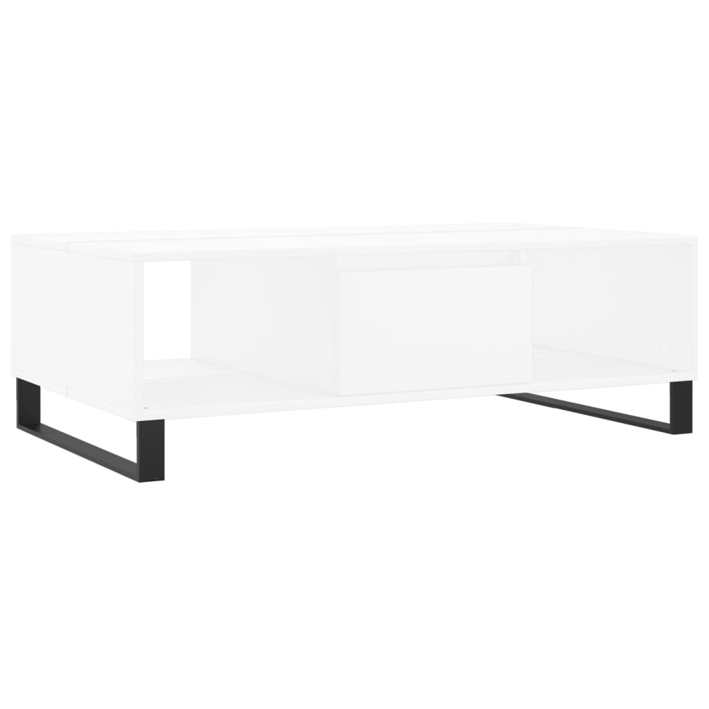 Table basse blanche 104x60x35 cm en bois