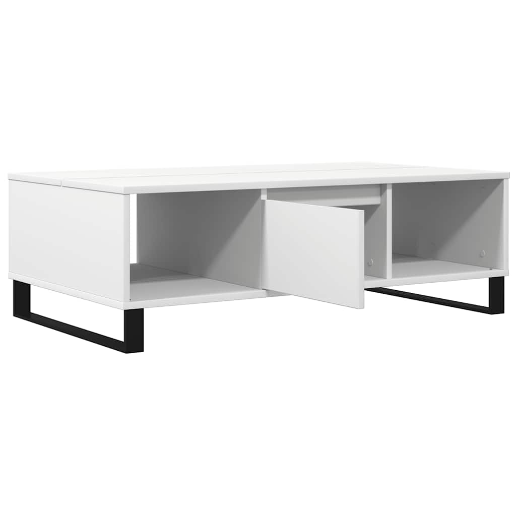 Table basse blanche 104x60x35 cm en bois