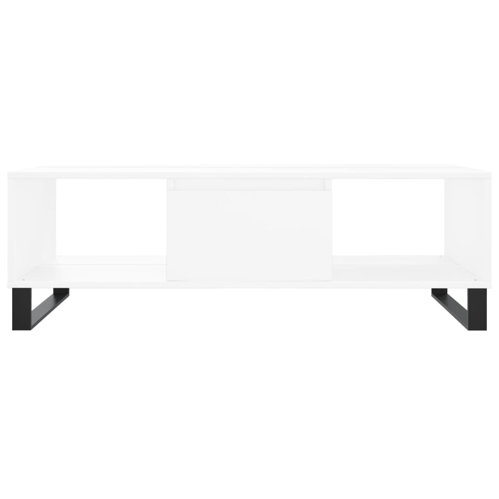 Table basse blanche 104x60x35 cm en bois