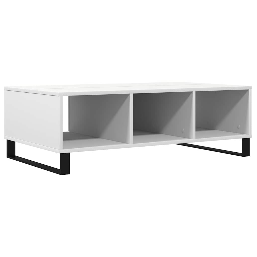 Table basse blanche 104x60x35 cm en bois