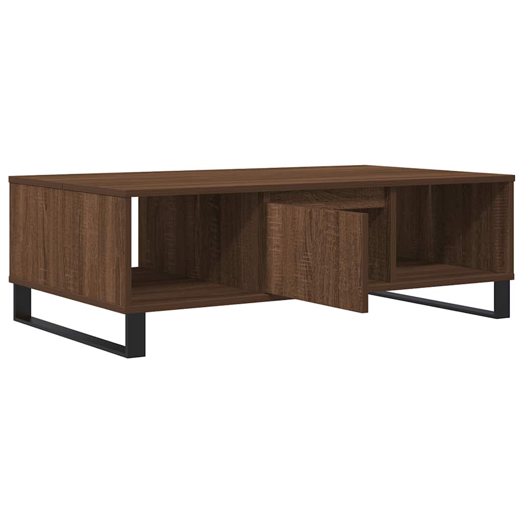 Table basse aspect chêne marron 104x60x35 cm en bois