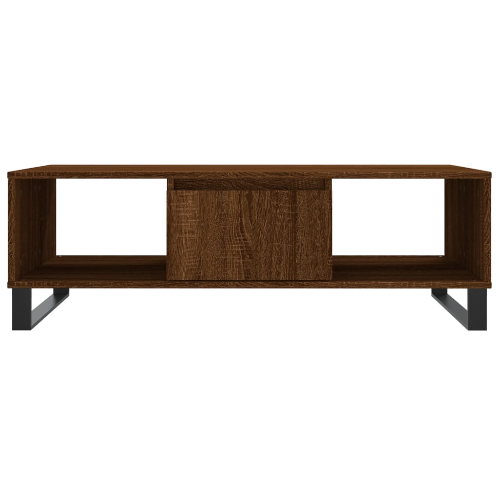 Table basse aspect chêne marron 104x60x35 cm en bois