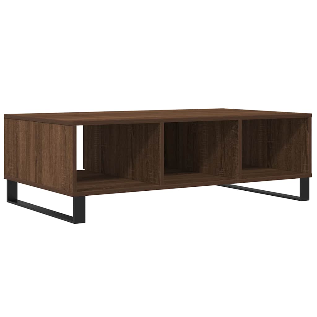 Table basse aspect chêne marron 104x60x35 cm en bois