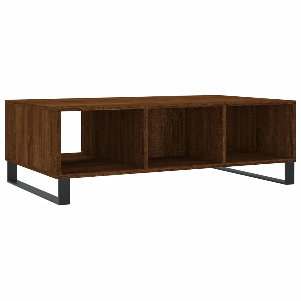Table basse aspect chêne marron 104x60x35 cm en bois
