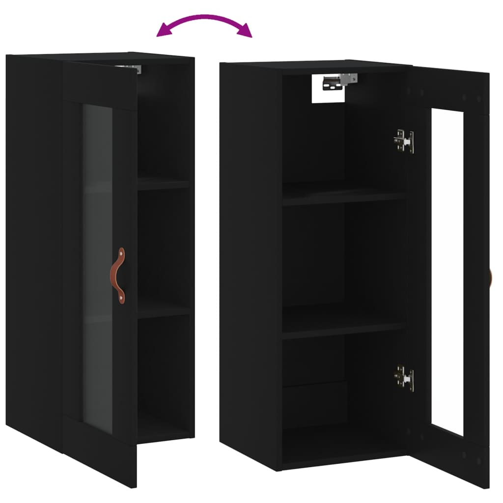 Wandschrank Schwarz 34,5x34x90 cm