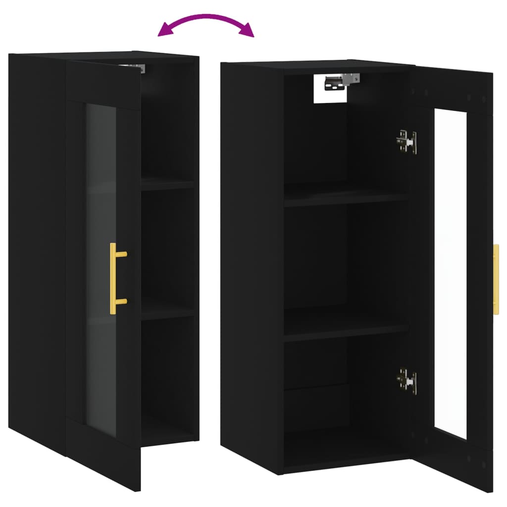 Wandschrank Schwarz 34,5x34x90 cm