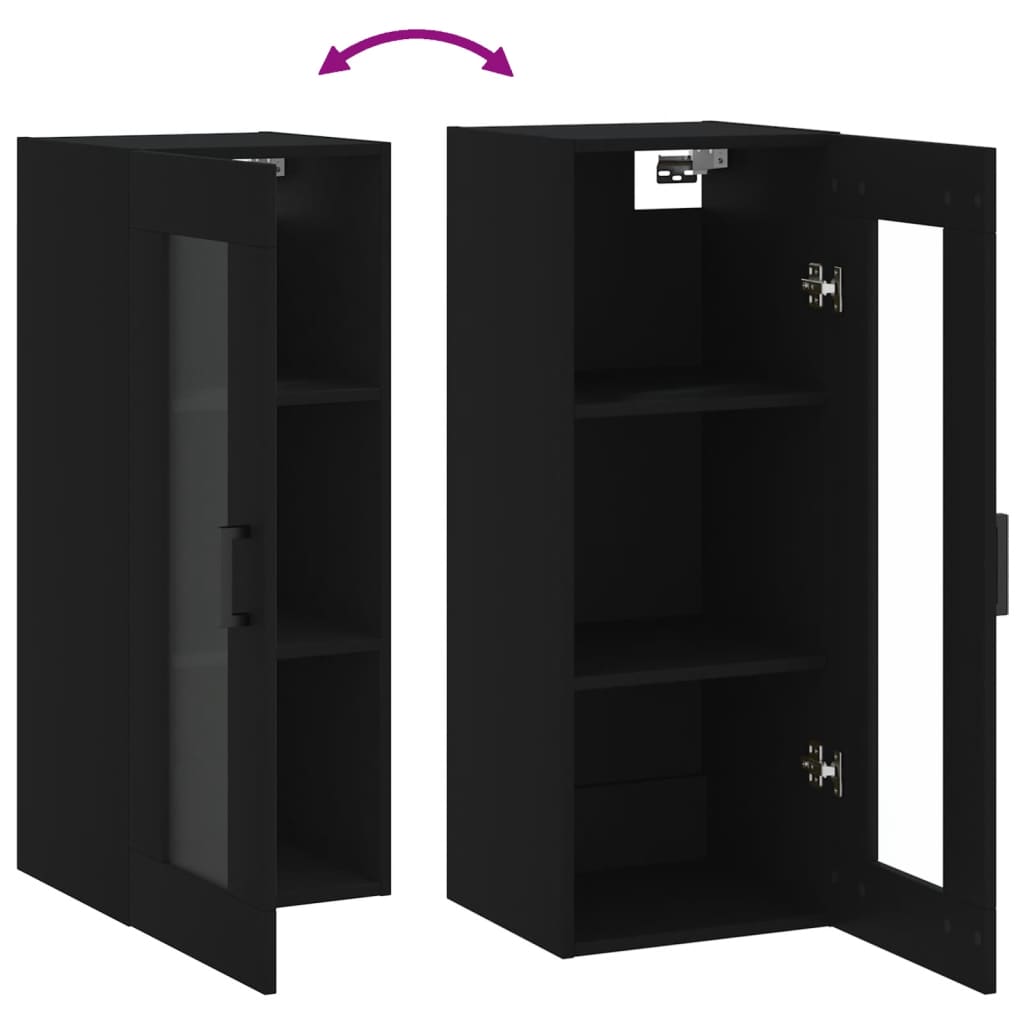 Wandschrank Schwarz 34,5x34x90 cm