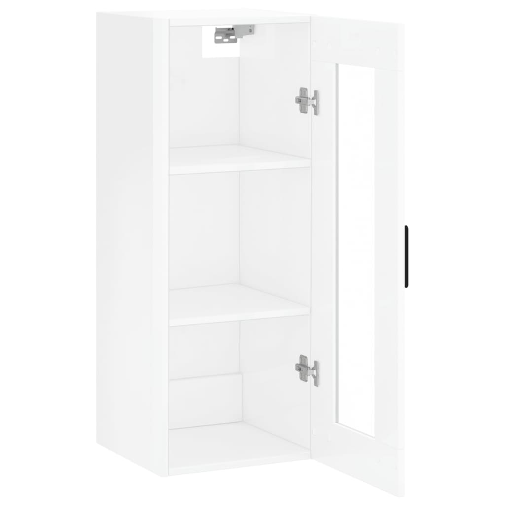 Wandschrank Hochglanz-Weiß 34,5x34x90 cm