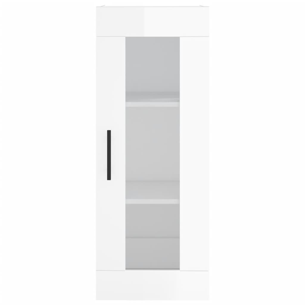 Wandschrank Hochglanz-Weiß 34,5x34x90 cm