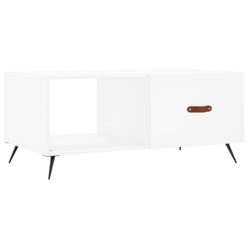 Table basse blanche 90x50x40 cm en bois