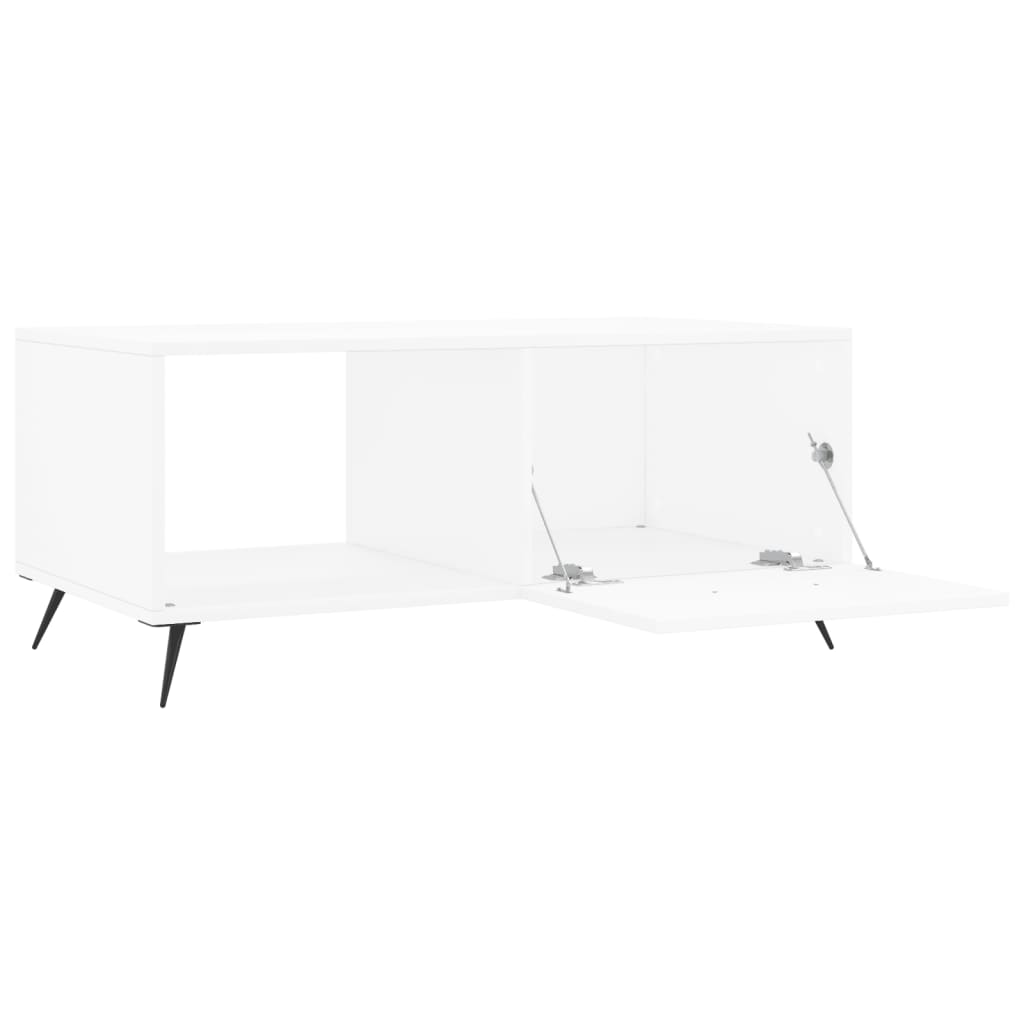 Table basse blanche 90x50x40 cm en bois