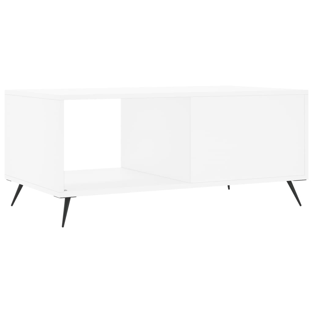 Table basse blanche 90x50x40 cm en bois