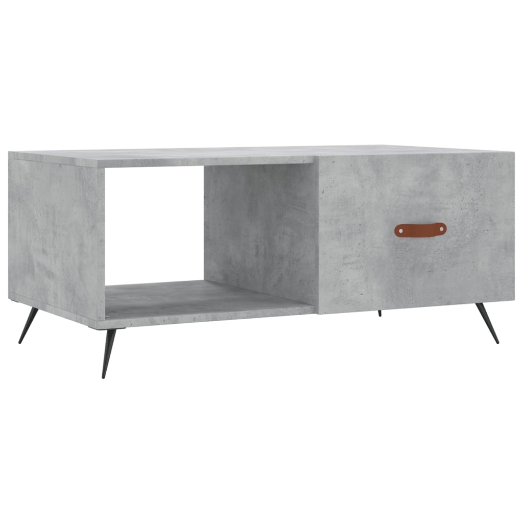 Table basse gris béton 90x50x40 cm en bois