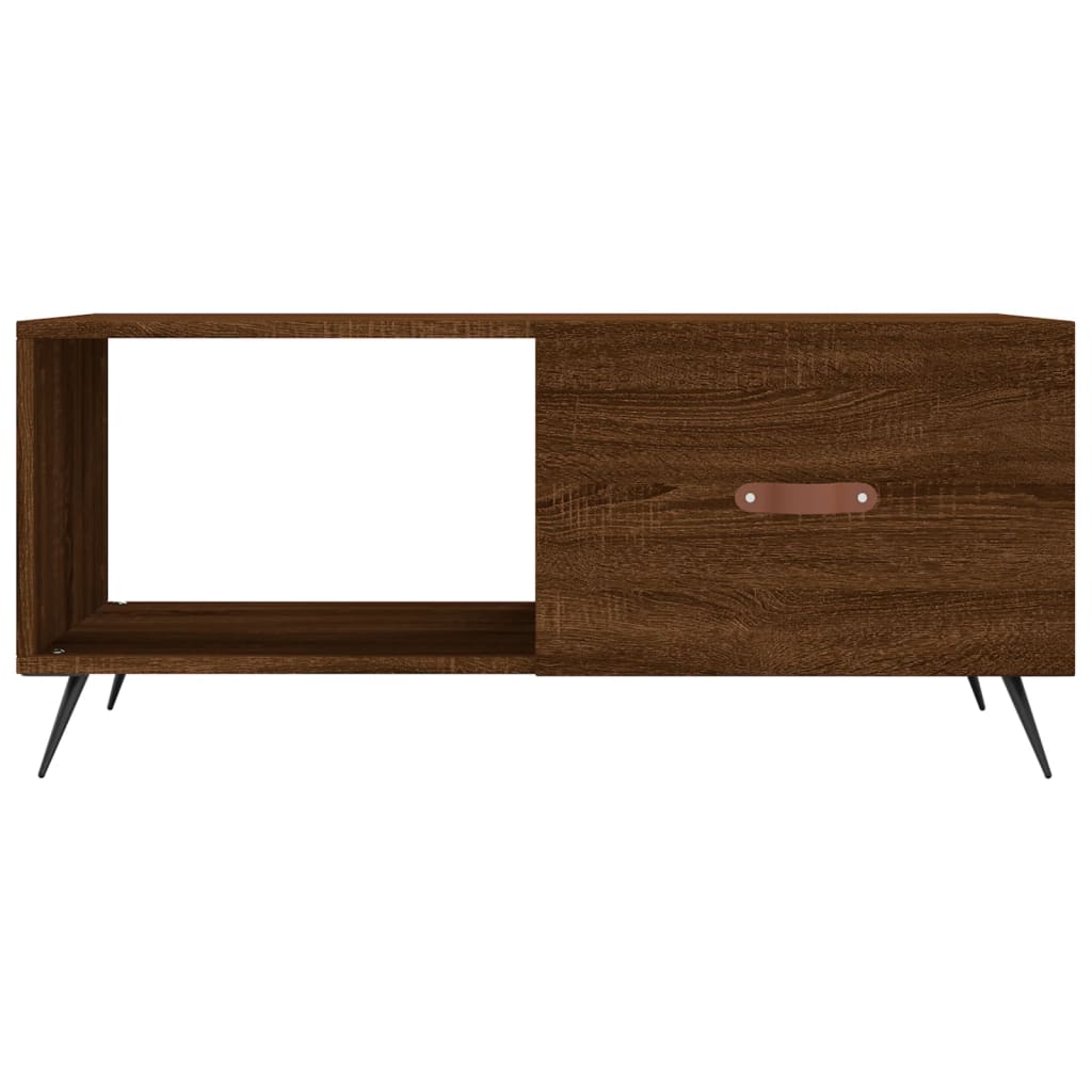 Table basse aspect chêne marron 90x50x40 cm en bois