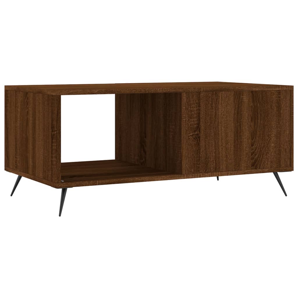 Table basse aspect chêne marron 90x50x40 cm en bois