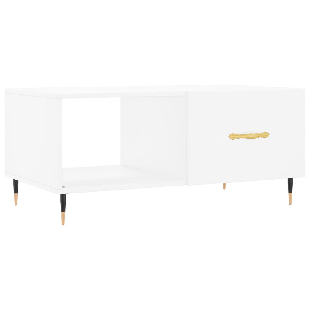 Table basse blanche 90x50x40 cm en bois