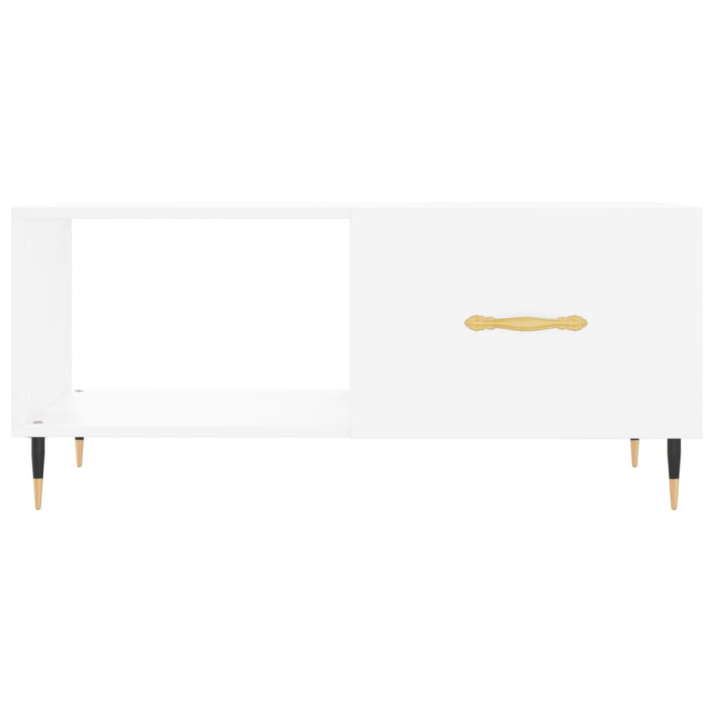 Table basse blanche 90x50x40 cm en bois