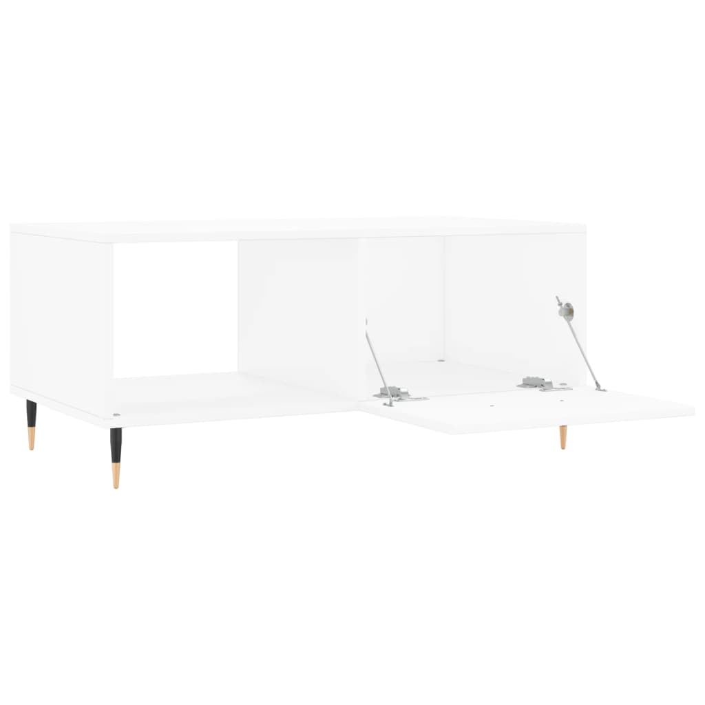 Table basse blanche 90x50x40 cm en bois