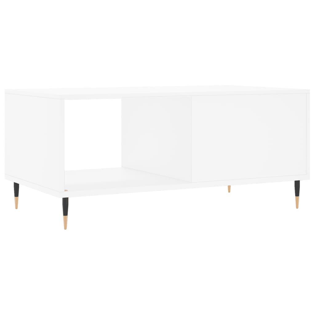 Table basse blanche 90x50x40 cm en bois