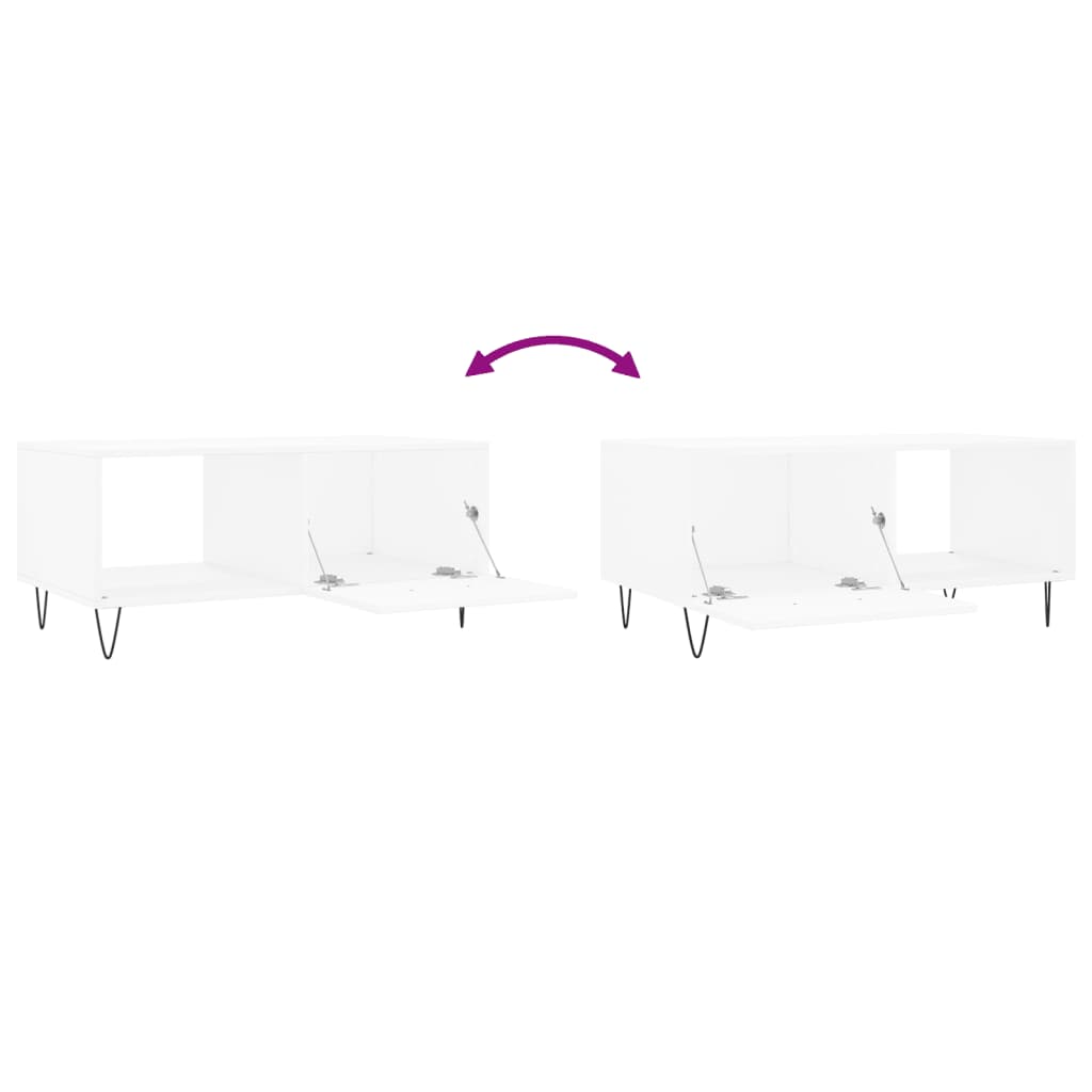 Coffee Table White 90x50x40 cm Wood Material